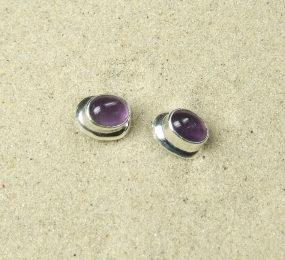 Amethyst Ohrstecker ca. 7x10 mm oval auf 925 Silber