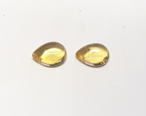 Citrin (gebr.) - Tropfen Cabochon - ca. 6x8 mm / ca. 1,0-1,3 ct.