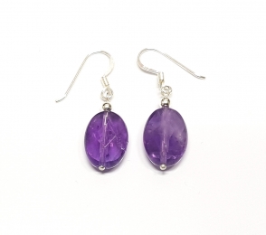 Amethyst Ohrhnger facettiert an 925 Silber ca. 30 x 10 mm