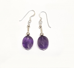 Amethyst Ohrhnger facettiert an 925 Silber ca. 40 x 10 mm