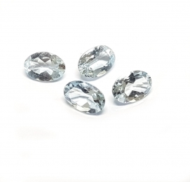 3 x Aquamarin - oval facettiert - ca. 4x6 mm / ca. 0,3-0,5 ct. je Stck