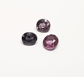 3 x Spinell aus Burma / Myanmar facettiert ca. 7 x 6 mm / ca. 4,24 ct. Gesamtgewicht