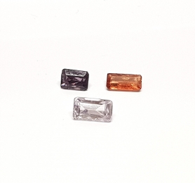 3 x Spinell aus Burma / Myanmar fRechteck acettiert ca. 6-8 x 4-5 mm / ca. 2,45 ct. Gesamtgewicht