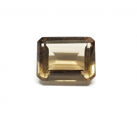 Rauchquarz Achteck facettiert ca. 24 ct. / ca. 20x15 mm