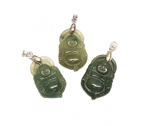 Jadeit Buddha Anhnger an se ca. 40 x 19 mm