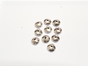 10 x Linsen gewlbt Zwischenteil aus 925 Silber ca. 8,2 x 3,6 mm / Bohrung: ca. 1,4 mm