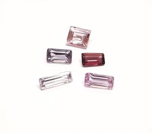 5 x Spinell aus Burma / Myanmar Rechteck facettiert ca. 3,1-5,3 x 6,0-8,6 mm / ca. 3,7 ct. Gesamtgewicht