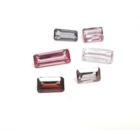 6 x Spinell aus Burma / Myanmar Rechteck facettiert ca. 3,2-4,0 x 5,8-9,7 mm / ca. 4,3 ct. Gesamtgewicht