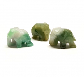3er Set mini Elefant aus burmesischem Jadeit ( Jade ) ca. 27 x 20 mm