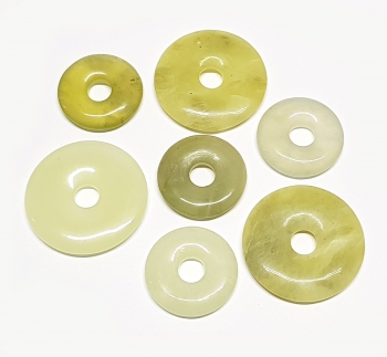 3er Set 30 mm China Jade Donut Anhänger