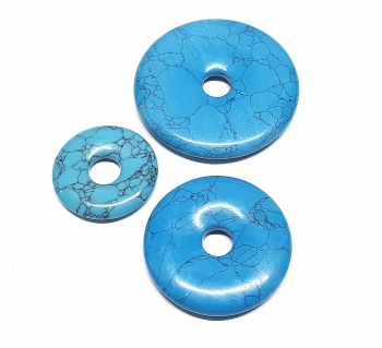 3er Set 50 mm Trkis (Rekonstruiert) - Donut - Anhnger