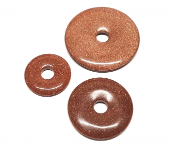 3er Set 30 mm Goldfluss (syn.) - Donut - Anhnger