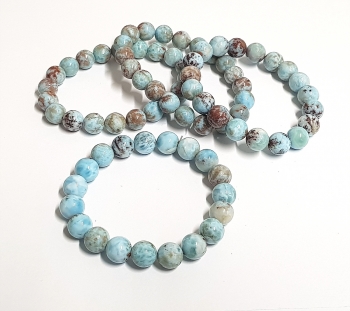 Larimar�Kugelarmband�ca. 10 mm / ca. 19 cm�