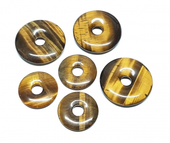 3er Set 30 mm Tigerauge gold Donut Anhnger