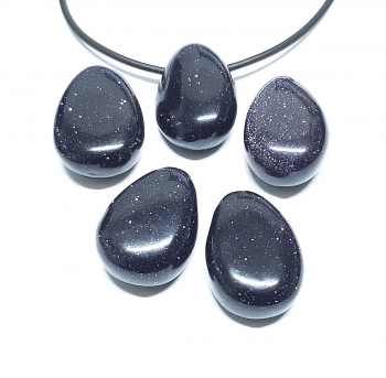 5er Set Blaufluss (syn.)�Trommelstein�Anh�nger gebohrt