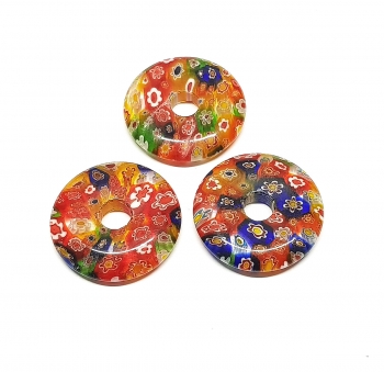 3er Set 30 mm Blumen ( synthetisch ) - Donut - Anhnger