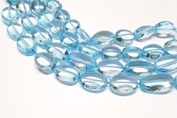 blauer Topas AA Olivenstrangca. 12 x 16 mm/ ca. 36 cm