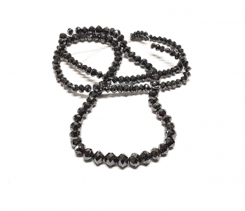 Diamant - Strang schwarz facettiert ca. 2 - 4,3 mm verlaufend / ca. 38 cm35,5 Carat - Einzelstck