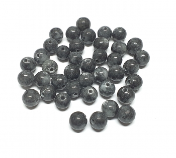40 grau schwarze Jade Kugeln gebohrt ca. 9-11 mm