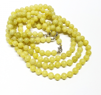 Olivjade Halskette einzeln geknotet ca. 8 mm / ca. 50 cm