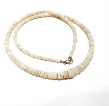 Australischer Opal Scheibenkette facettiert ca. 3-9 mm verlaufend / ca. 50 cm mit 925 Silberkarabiner