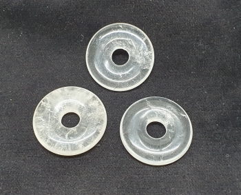 3er Set 30 mm Bergkristall Donut - Anhnger