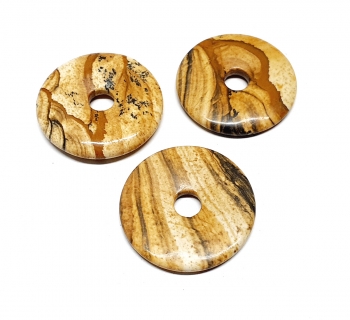 3er Set 30 mm Landschaftsjaspis Donut Anhnger