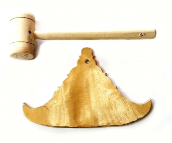 Gong aus Messingguss mit Holzklppel ca. 17 x 11 cm ca. 240 Gramm