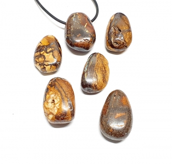 3er Set Boulderopal Trommelstein�Anh�nger gebohrt