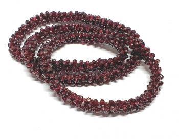 Granat Halskette geflochten ca. 9 mm / ca. 80 cm endlos ohne Schliee