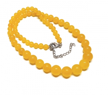 Achat gelb (behandelt) Halskette Kugel verlaufend ca.6 - 14 mm/ ca. 45 cm