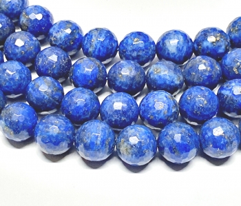 Lapislazuli Kugelstrang natur facettiert ca. 12 mm / ca. 40 cm