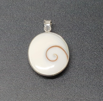 Operculum Anhnger oval in 925 Silber ca. 35 x 19 mm