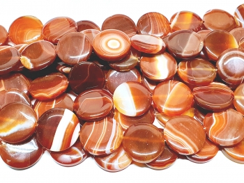 Streifenachat rot Scheibenstrang flach ca. 25 x 5,5 mm / ca. 33 cm