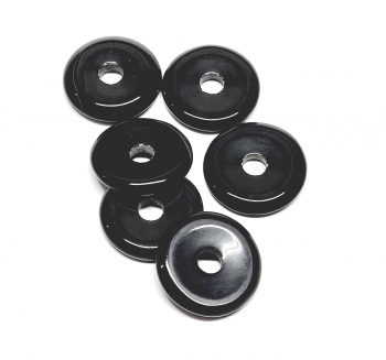 6 x 25 mm Achat schwarz(behandelt) DonutAnhnger - Einzelset