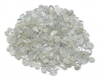 100 Gramm Aquamarin Perlen olive gebohrt von ca. 6x4 bis 11x7 mm