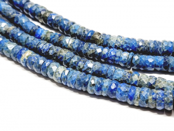 Lapislazuli Natur Kettenstrang Button facettiert ca. 8-9 mm / ca. 40 cm