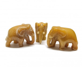 3er Set Elefant aus buntem Jaspis in A/B Qualitt ca. 50x39x25 mm