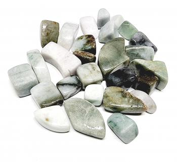 Jade ( Jadeit ) Trommelsteine eckig Gr. L aus Myanmar / Burma ca. 500 gr.