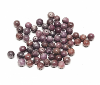 35 Rubin Perlen / Kugeln gebohrt ca. 4,5-5,5 mm / ca. 1 mm Bohrung - Sonderposten