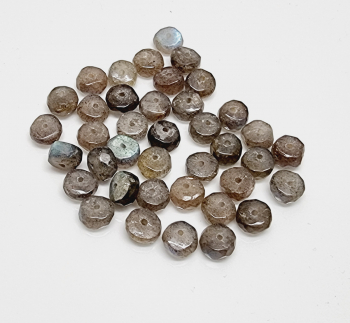 40 Labradorit Perlen Button facettiert 0,7 mm gebohrt ca. 8-9 mm