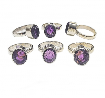 Amethyst Fingerring facettiert A-Qualitt in 925 Silber