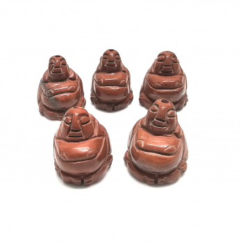 Happy Buddha - Anhnger roter Jaspis mit senkrechter Bohrung ca. 25x25x20 mm