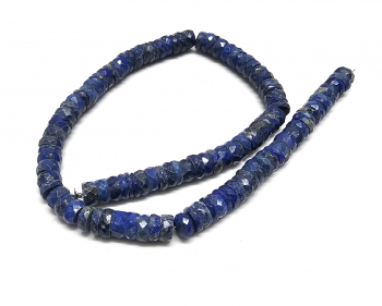 Lapislazuli Natur Kettenstrang Scheibe facettiert ca. 9-10 mm / ca. 40 cm