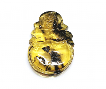 Buddha Anhnger aus Bernstein hell ca. 30x46 mm - Einzelstck