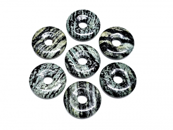 3er Set 30 mm Zebra Jaspis grn Donut Anhnger