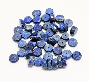 50 Lapislazuli natur Perlen facettiert und gebohrt ca. 8-10 mm