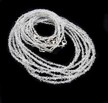 Herkimer Halskette ca. 5-6 mm / ca. 45 cm mit 925 Silberkarabiner