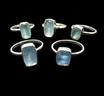 Aquamarin facettiert Fingerring in 925 Silber gefasst