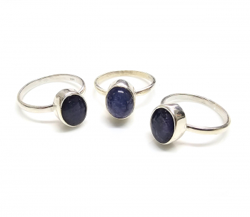 Tansanit Fingerring Oval in 925 Silber gefasst